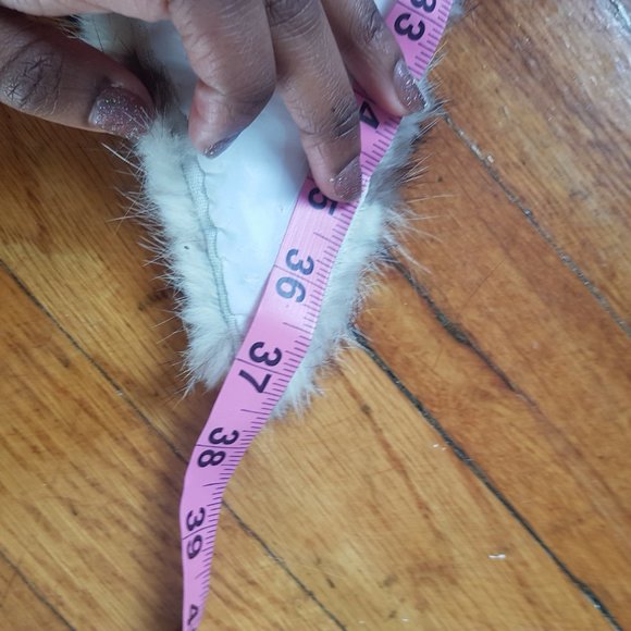 Cheetah Print Fur Collar Scarf, White Raccoon Fur Collar, Raccoon Fur Scarf - Picture 6 of 8